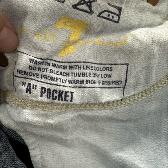 7 For All Mankind Vintage Y2K Low Cut Bootcut Denim Jeans 27 Bling Boho Cowgirl - Picture 6 of 10